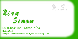 mira simon business card