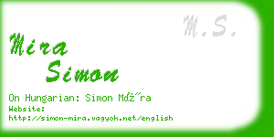 mira simon business card